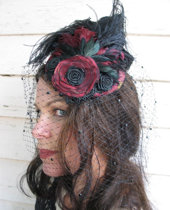 Items similar to Custom Victorian Bridal Hat with Veil using your
