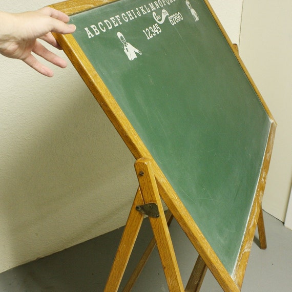 Vintage chalkboard Cass Toys with easel two sided