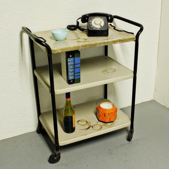 Vintage metal cart serving cart kitchen cart Cosco