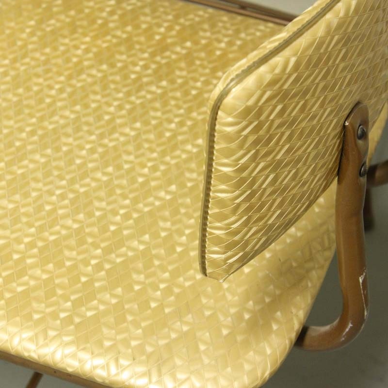 vintage telephone table gold and brown gossip center