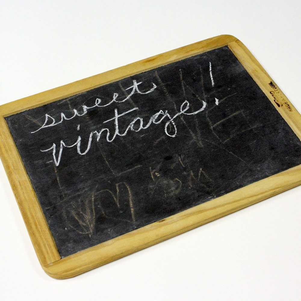 Vintage chalkboard chalk board hand held