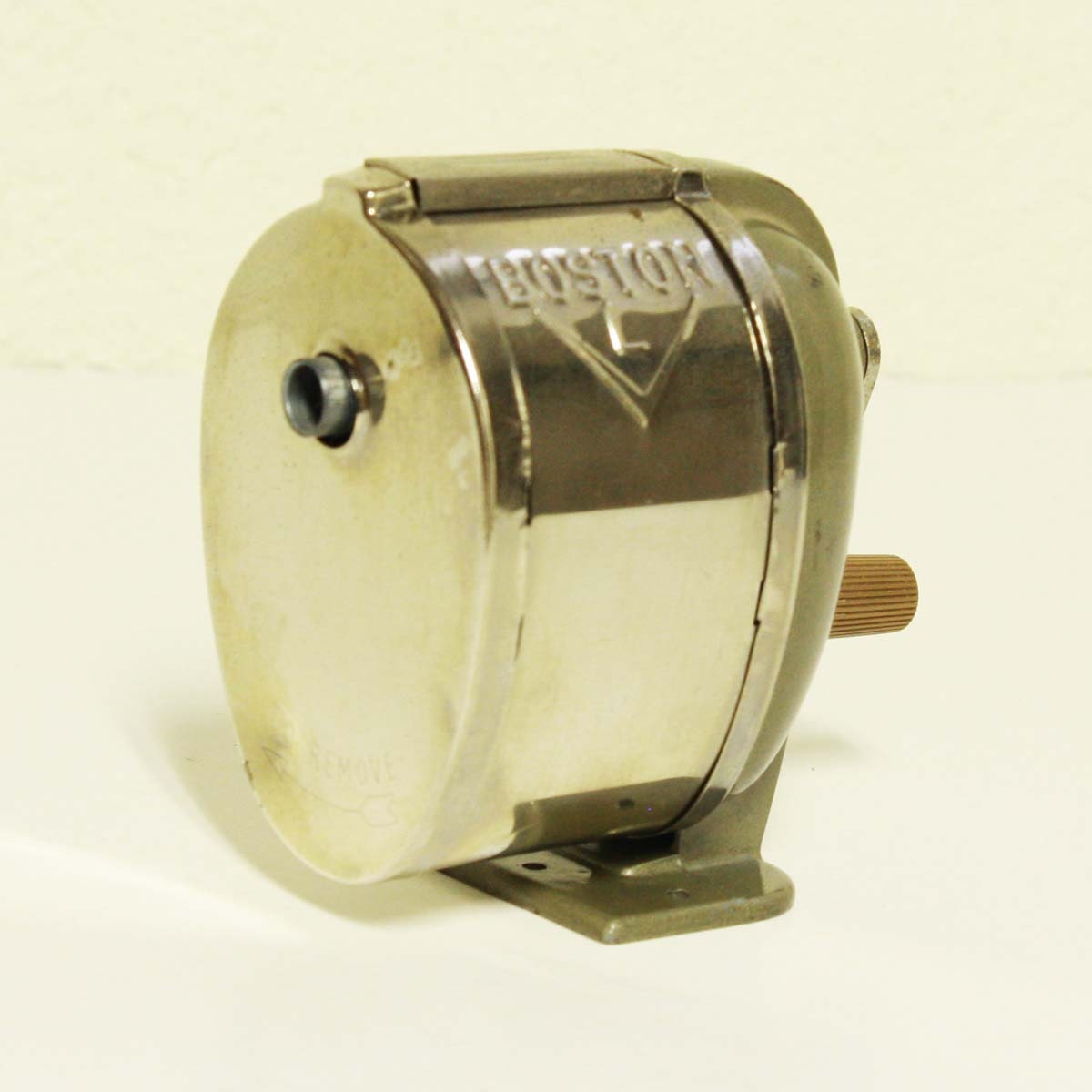 Vintage pencil sharpener Boston model L mountable gray