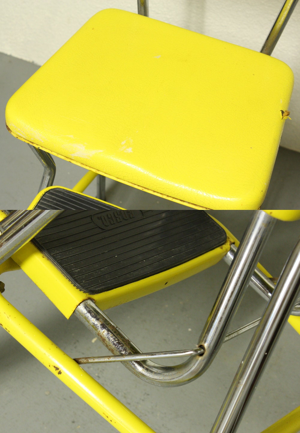 cosco-stylaire-retro-chair-step-stool-with-sliding-steps-yellow