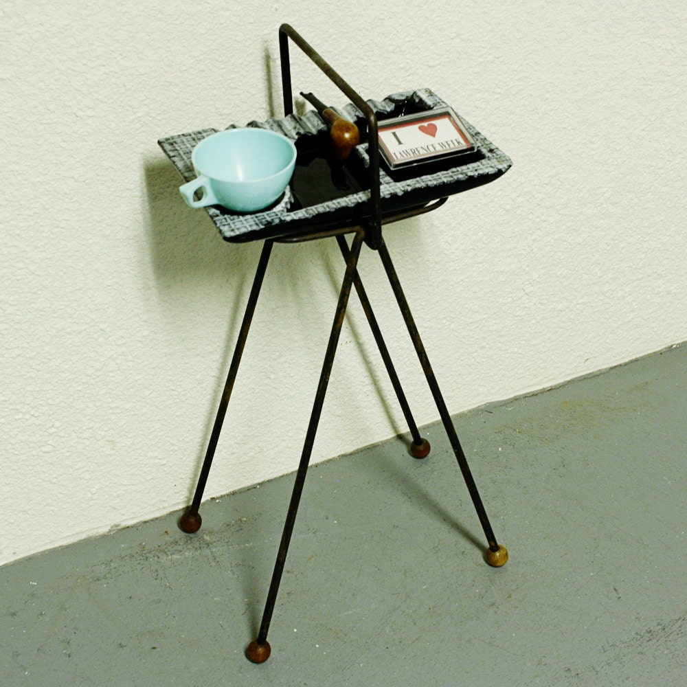 Vintage ashtray stand ash tray stand metal black