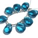 Outrageous Teal Blue Quartz Faceted Pear Shaped Briolettes 8 Pieces 4 Matched Pair 20x15mm approx