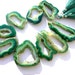 Full 7 Inches - AAA Green Druzy Agate Polished Geode Slices 25x16mm - 35x19mm approx (polished on both sides)