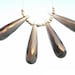 Super Finest AAA Smoky Quartz Faceted Elongated Drop Briolettes 2 Matched Pair 4Pcs Size 30x8 - 32x8mm Approx