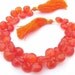 1/2 Strand - Finest Quality Carnelian Faceted Heart Shaped Briolettes Size 8 - 10mm approx