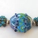 Green Woven Lampwork Necklace and Earrings