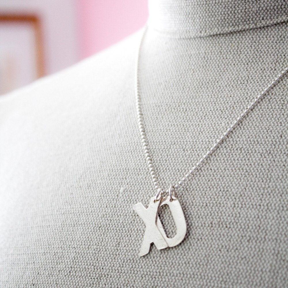 X O...fine silver necklace by maureenmae on Etsy