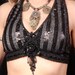 Halter, A Cup, Black and Gray Stripe, Noir, Bellydance, Dance, Costume, Tribal, Fusion, Gothic