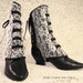 Spats, Black with White Lace, Steampunk, Noir, Vampire, Gothic, Dance, Bellydance, Tribal, Dark Fusion Boutique