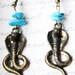 Cobra Snake Bohemian Turquoise Earrings