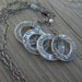 Personalized Mendhi Mama Four Ring Pendant PMC Paisley Handstamped Mother Mom Birthstone Necklace