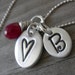Initial Jewelry Personalized Monogram Love Cluster Necklace Fine Silver Gemstone PMC Valentine