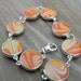 Hand-Marbleized Paper Double-Sided Resin Sterling Link Bracelet