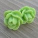 Spring Green Rose Sterling Post Earrings