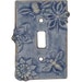 Ceramic Light Switch Cover- Honeybees Single Toggle in Light Blue Glaze