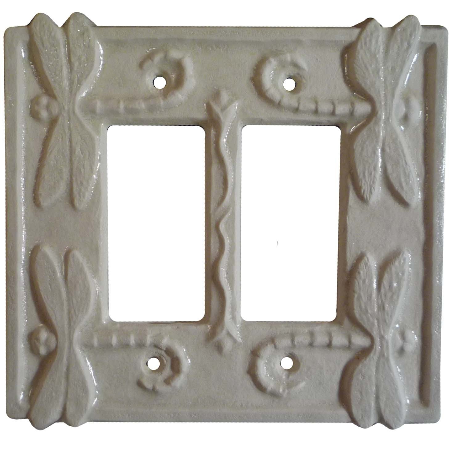Dragonflies Ceramic Light Switch Cover double rocker white