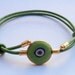 Adjustable Leather Green Evil Eye Bracelet