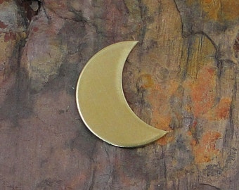 5 Deburred 24G Brass 7/8" CRESCENT MOON Shaped Stamping Blanks