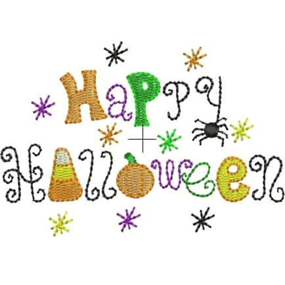 Machine embroidery designs whimsical happy halloween 4x4 and