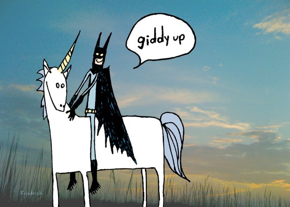 Items similar to Paul Friedrich Batman on a Unicorn on Etsy