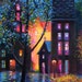 Glowing Night Cityscape Print