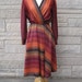 RESERVED FOR LINDSEY vintage 1970s autumn stripe dress.