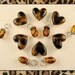 2 Hole Beads QTY 12 pc with Six Leopard Hearts PLUS Six Coordinating Drop Charms