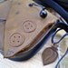 Handmade LARGE Leather bag, Button detail, Peanut butter and Black, GYPSY by Fairysteps 1723