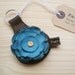 Handmade leather Key Fob, Key ring, Mole, Turquoise leather, RAGGLEBLOOM by Fairysteps