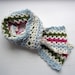 RICRAC Crochet scarf, in cream, jewel stripes, by Fairysteps 2140