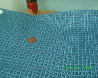 Vintage Cotton Quilt Fabric , Blues & Black Mini Square Print
