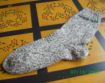 Hand Knit Fisherman,s Wool Socks Oak Tweed Large Size 8-10
