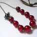 Red Necklace, Glass Pearl Necklace