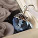 SOMETHING BLUE- Custom Hand stamped wedding bridal bouquet charm Pandora style
