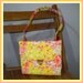 Vintage 60s Purse Handbag / Floral Fabric Kelly Bag Style / Adjustable Handle