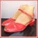 Vintage 70s 40s Shoes / Red Peep Toes / Pinup 40s Style / NOS / Sz 8.5