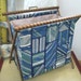 Vintage Sewing Knitting Bag Tote Caddy - Folding Wood Frame