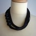Totally black satin and beads necklace