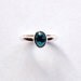 Silver Tourmaline Ring with Rare Teal Cabochon Size 6 1/2