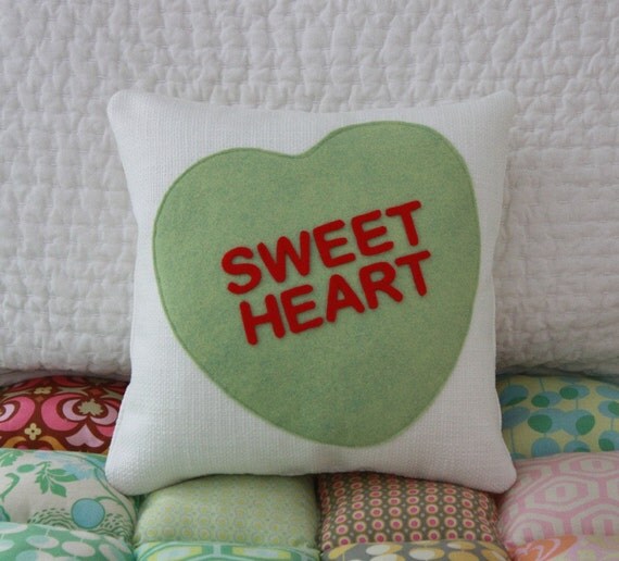 Items similar to Candy Heart Pillow SWEET HEART on Etsy