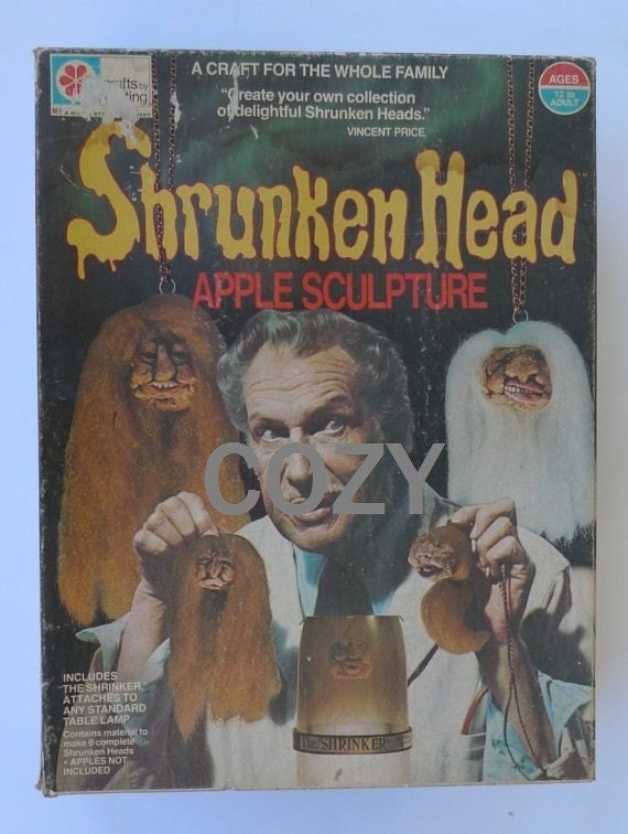 vincent price shrunken head kit apple craft 1975 PRICE SLASH