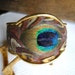 peacock feather bracelet vintage cuff