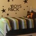 Boys Rock with Guitar Stars Vinyl Wall Decals Stickers Art Graphics