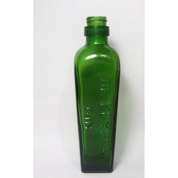 Vintage Deep Green De Kuyper Gin Bottle by VariedTreasureFinds