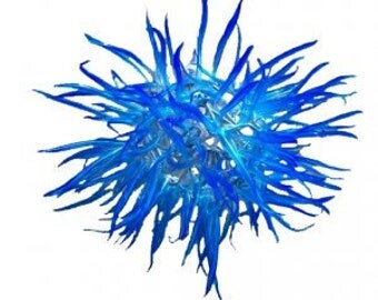 Spore - Cobalt Blue Space Age Sputnik Reclaimed Plastic Pendant Light