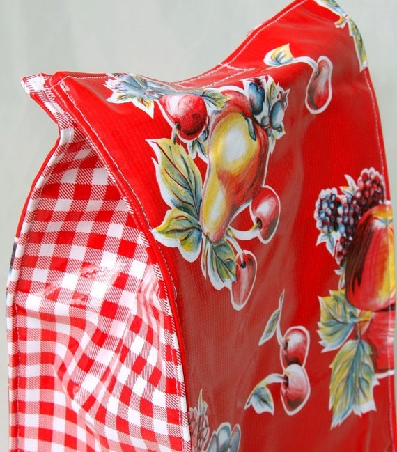 Lunch Bag Insulated Red Oilcloth