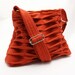 Chevron Pleated Handbag Purse in Coral Rust Cross Body